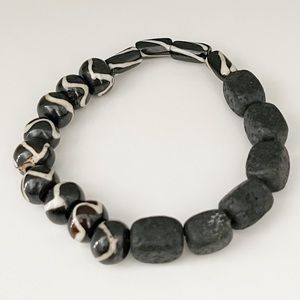Healing Lava rock and zebra jasper stones bracelet